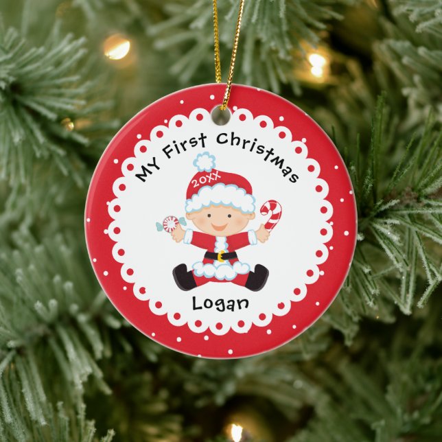 Weihnachtslieder für das erste Weihnachtskind Keramik Ornament (Baum)