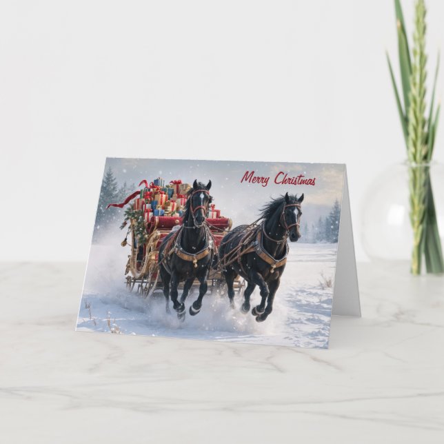 Weihnachtslieder gefüllt mit Geschenken Karte (Vorderseite)