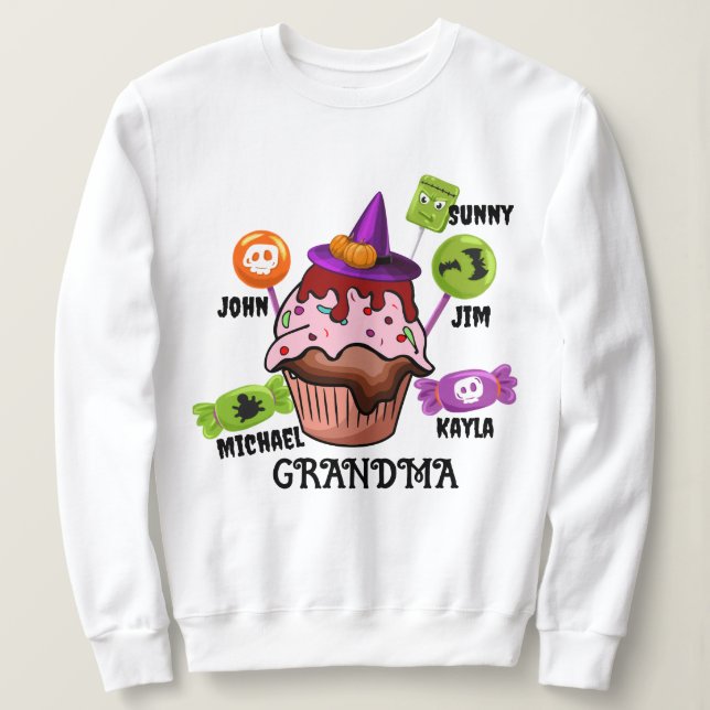 Weihnachtslieder "Halloween Candy Oma" Sweatshirt (Design vorne)