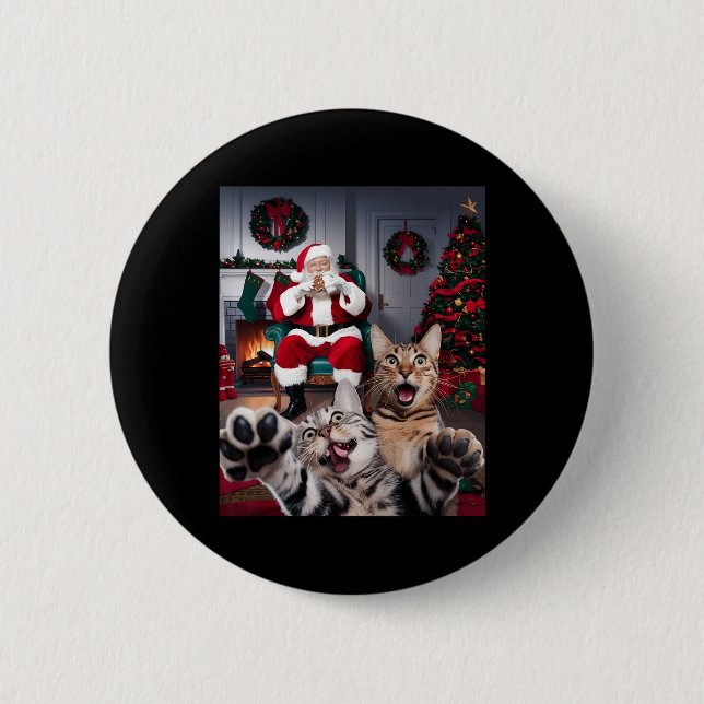 Weihnachtslieder Hund Selfie mit dem Weihnachtskla Button (Vorderseite)