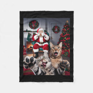 Weihnachtslieder Hund Selfie mit dem Weihnachtskla Fleecedecke