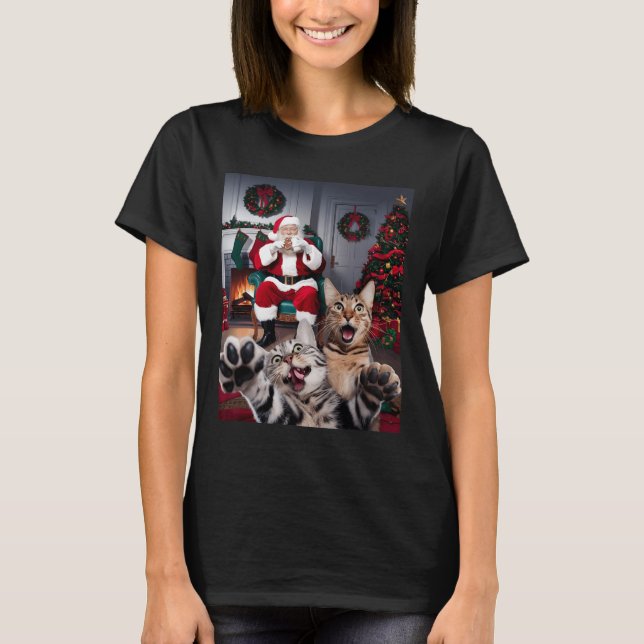 Weihnachtslieder Hund Selfie mit dem Weihnachtskla T-Shirt (Vorderseite)