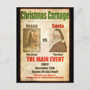 Weihnachtslieder Jesus vs Weihnachtspostkarte Feiertagspostkarte