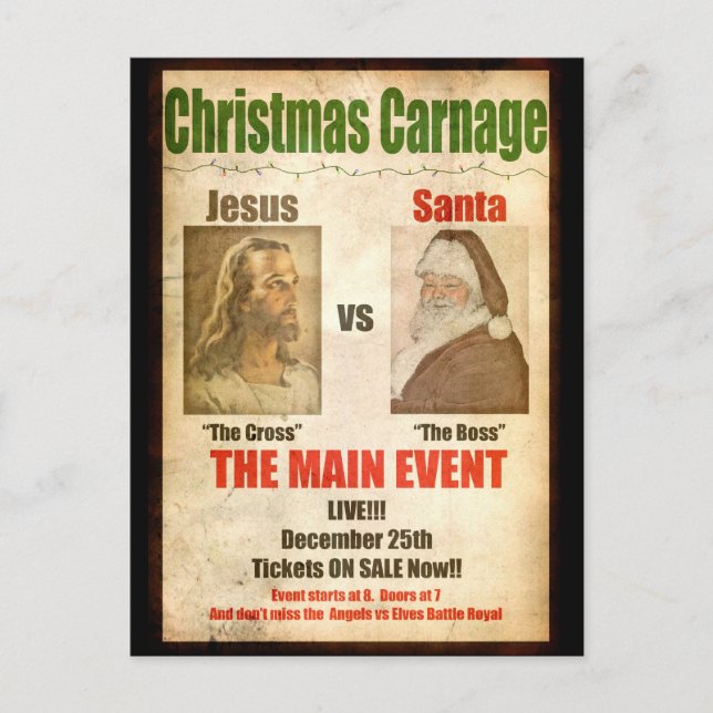 Weihnachtslieder Jesus vs Weihnachtspostkarte Feiertagspostkarte (Vorderseite)