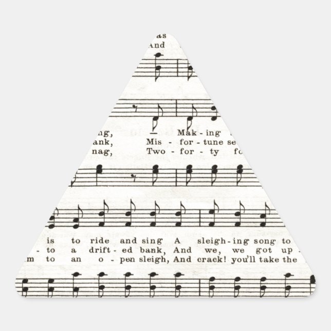 Weihnachtslieder: Jingle Bells Dreieckiger Aufkleber (Vorderseite)
