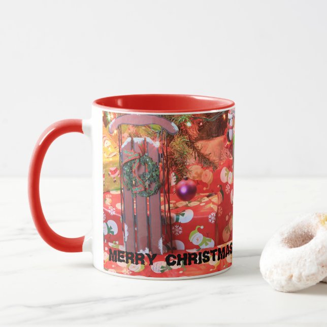 Weihnachtslieder mit Kranz Tasse (Mit Donut)