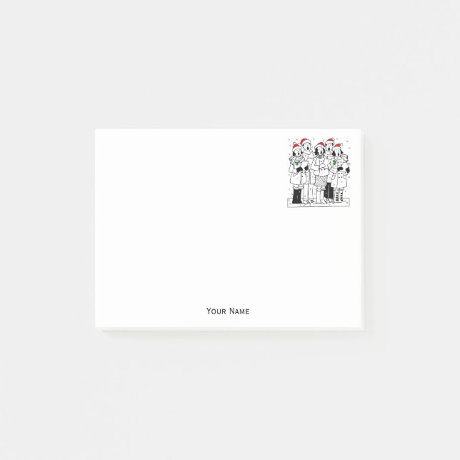 Weihnachtslieder mit Snow Xmas Post-it Klebezettel (Vorderseite)