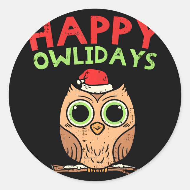 Weihnachtslieder Owlidays Bird Lovers Girls Runder Aufkleber (Vorderseite)