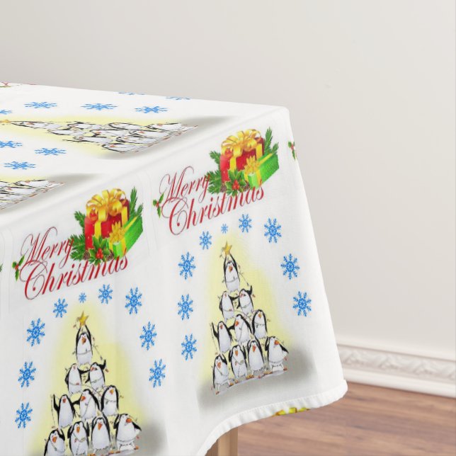 Weihnachtslieder, Pinguin Tischdecke (Beispiel)