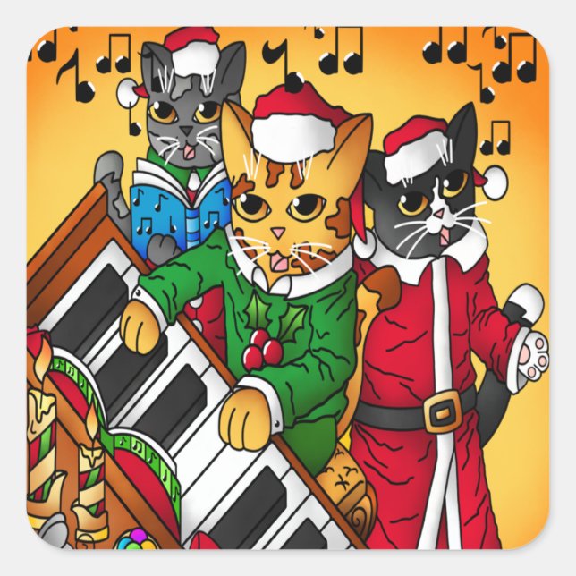 Weihnachtslieder Quadratischer Aufkleber (Vorderseite)