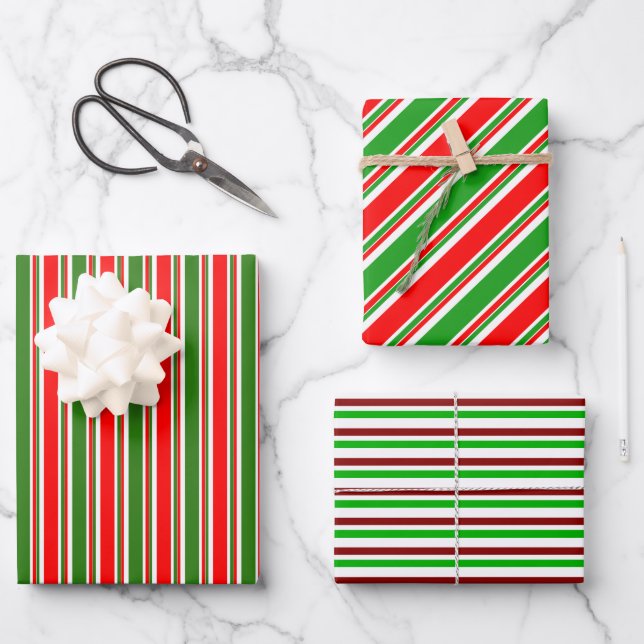 Weihnachtslieder rot, weiß, grün gefärbt geschenkpapier set (Vorderseite)