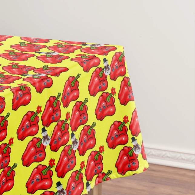 Weihnachtslieder, Rote Paprikaschoten Schneemann Tischdecke (Beispiel)