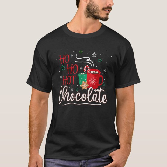 Weihnachtslieder Tasse Cocoa Lover Ho Ho Hot Choco T-Shirt (Vorderseite)