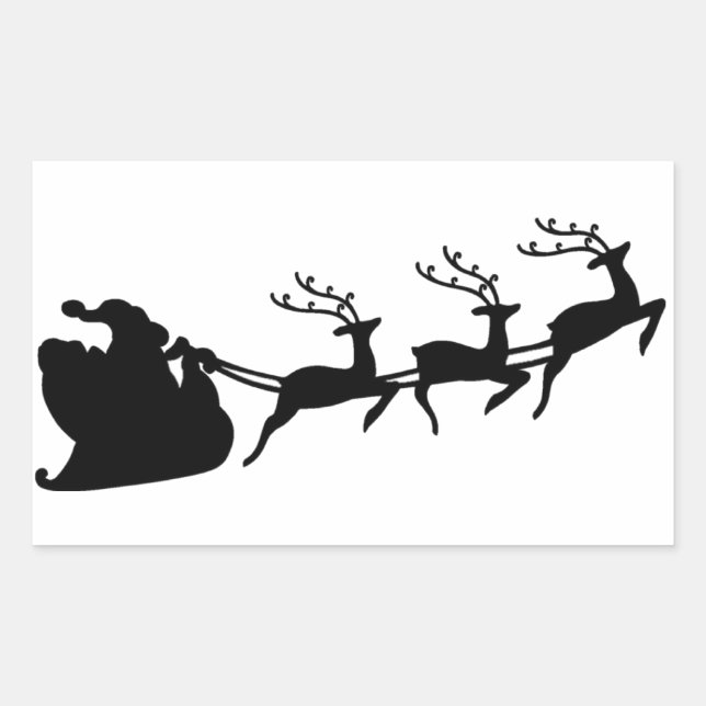 Weihnachtslieder und Rentier Rechteckiger Aufkleber (Vorderseite)