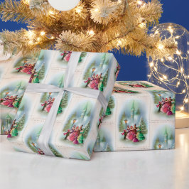 Weihnachtslieder Vintages Party Geschenkpapier