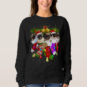 Weihnachtslieder Weihnachtssocken Weihnachten Mops Sweatshirt
