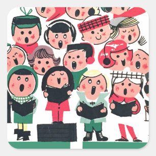 Weihnachtsliedersänger Quadratischer Aufkleber