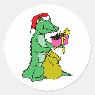 Weihnachtsliefer Runder Aufkleber