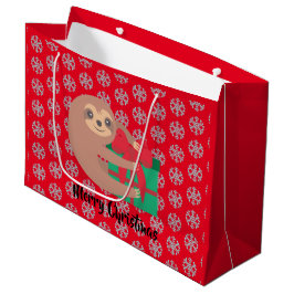Weihnachtsliegeplatz mit Geschenk Roter Schneefloc Große Geschenktüte