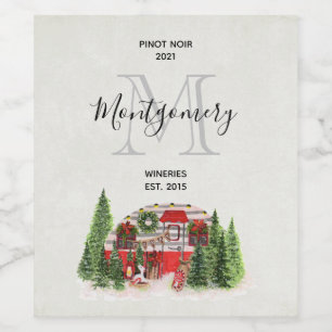Weihnachtsliegeplatz Rustikale Landschaft Weinbau Weinetikett