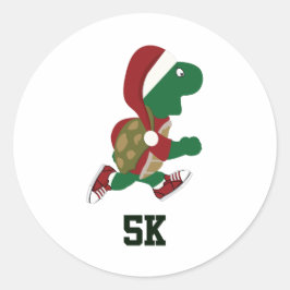 Weihnachtsliegeschildkröte 5K Runder Aufkleber