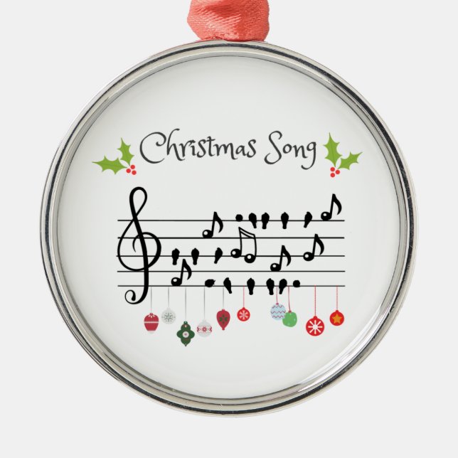Weihnachtsliegevögel - musikalische Note Ornament Aus Metall (Vorne)