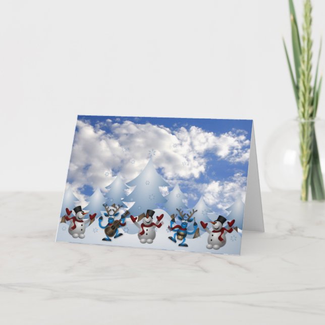 Weihnachtslinie Tanz Feiertagskarte (Vorderseite)