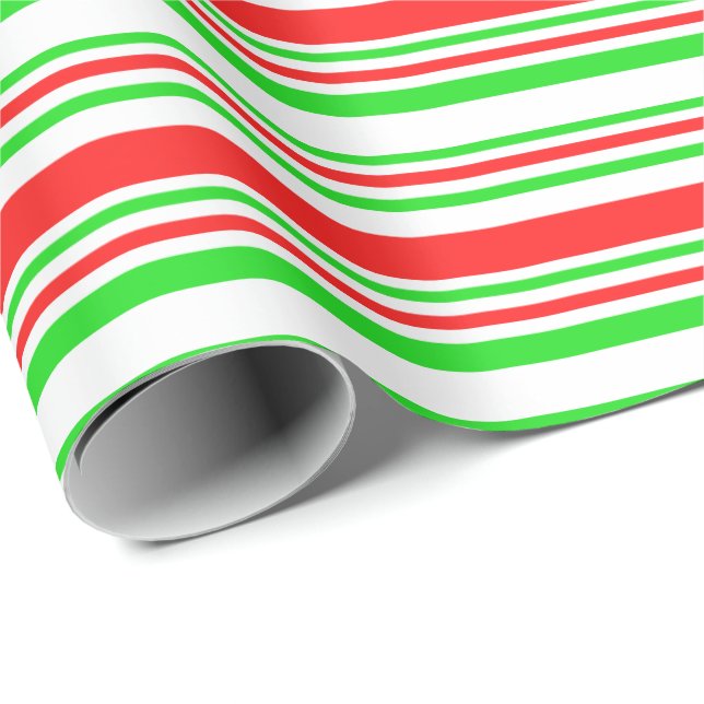 Weihnachtslinien grün, weiß, rot farbig geschenkpapier (Rolleneckpunkt)
