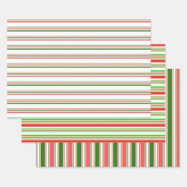 Weihnachtslinien grün, weiß, rot farbig geschenkpapier set