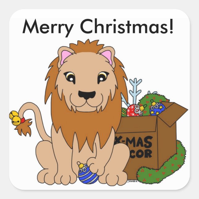 Weihnachtslion Stickers (Vorderseite)