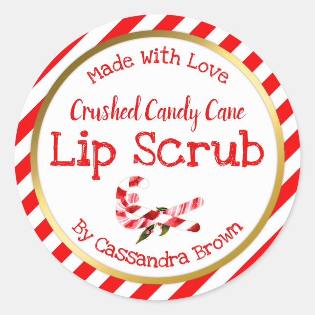 Weihnachtslippe Scrub Maßgeschneiderte Handarbeit Runder Aufkleber (Vorderseite)