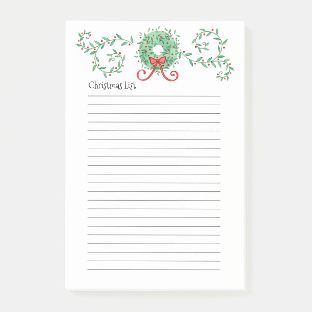 Weihnachtsliste 4 x 6 post-it klebezettel (Vorderseite)