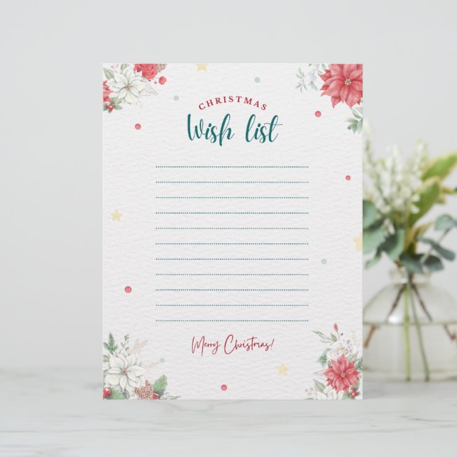 Weihnachtsliste für Erwachsene (Stehend Vorderseite)