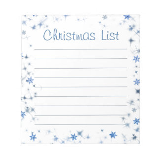 Weihnachtsliste für Snowflakes Notizblock