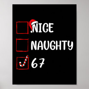 Weihnachtsliste Nett Unartig 6 7 Lustig Sechs Sieb Poster