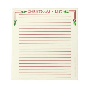 Weihnachtsliste (Notepad) Notizblock