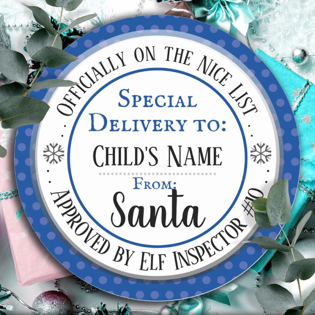 Weihnachtsliste Offizieller Individuelle Name Runder Aufkleber (Von Creator hochgeladen)