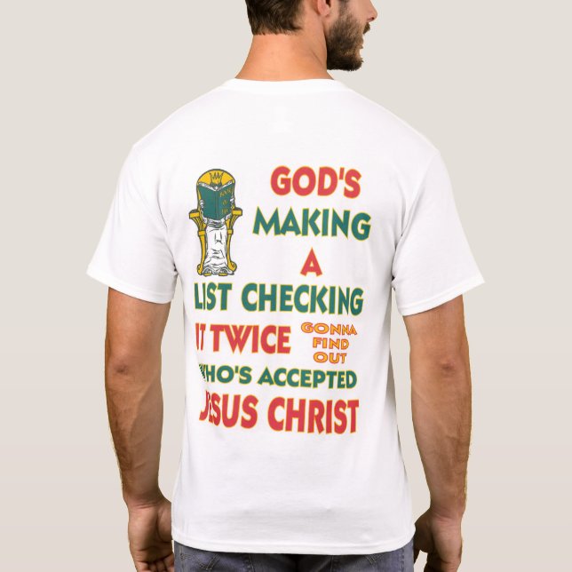 Weihnachtsliste T-Shirt (Rückseite)