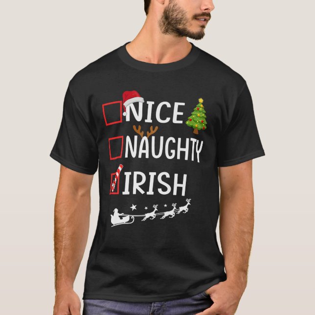Weihnachtsliste Weihnachten Weihnachtsklaus Nice N T-Shirt (Vorderseite)