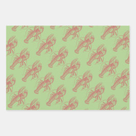 Weihnachtslobster Geschenkpapier Set