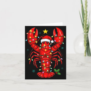 Weihnachtslobster mit Weihnachtsmannhut Lustiger U Karte