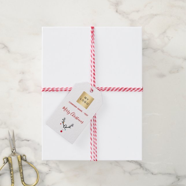 Weihnachtslogo für Rentiere Geschenkanhänger (Mit Garn)