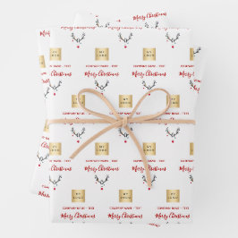 Weihnachtslogo für Rentiere Geschenkpapier Set
