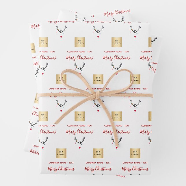 Weihnachtslogo für Rentiere Geschenkpapier Set (Beispiel)