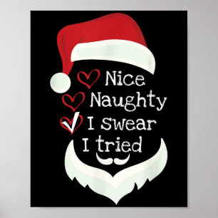 Weihnachtslustige Checkliste, Nett Ungezogen Ich s Poster