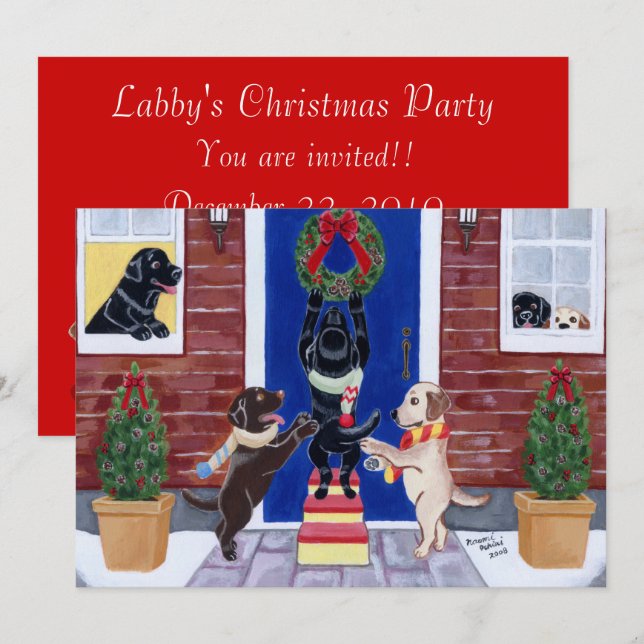 Weihnachtslustige Party Einladungen (Vorne/Hinten)