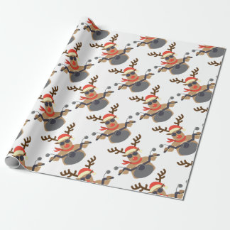 Weihnachtslustiges Rudolf-Radfahrer-Motorrad Geschenkpapier
