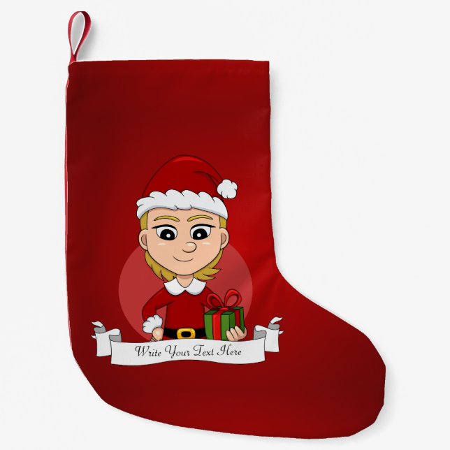 Weihnachtsmädchen Cartoon kleine Weihnachtsfeier S Kleiner Weihnachtsstrumpf (Vorderseite)