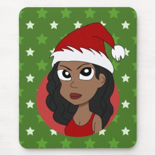 Weihnachtsmädchen-Cartoon Mousepad