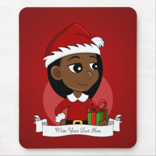 Weihnachtsmädchen-Cartoon Mousepad